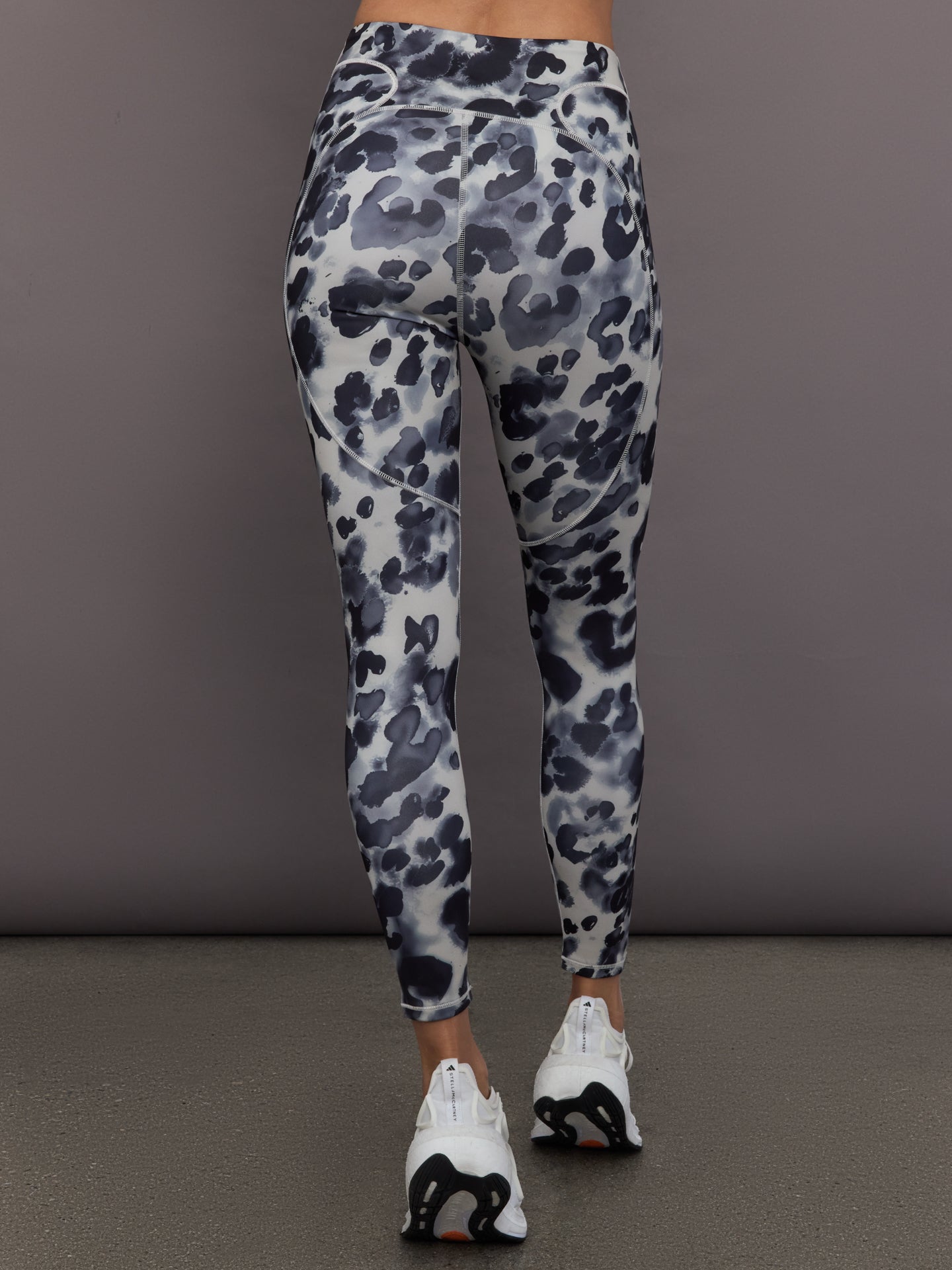 adidas by Stella McCartney Training 7/8 Leggings Printed - Wonder Alumina/Black - Image 4