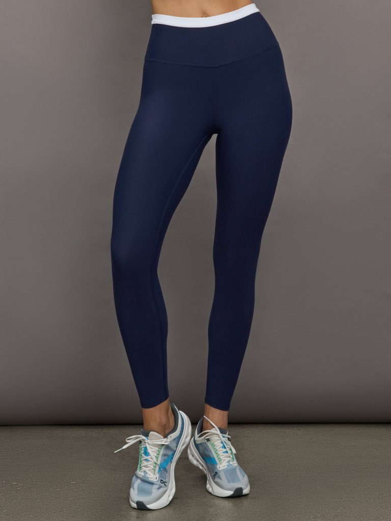 Contrast Waistband Legging in Melt - Navy/White