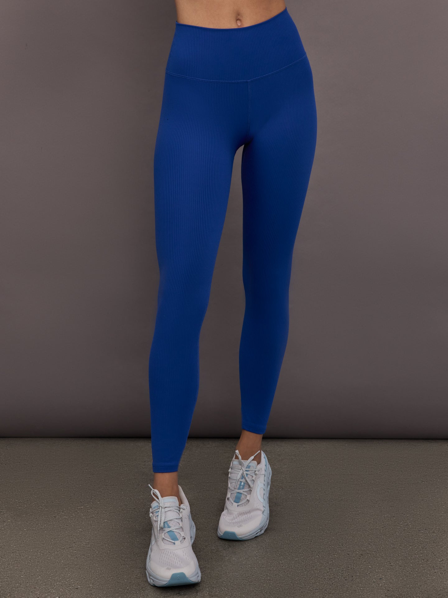 High Rise Legging in Ribbed Melt - Cobalt