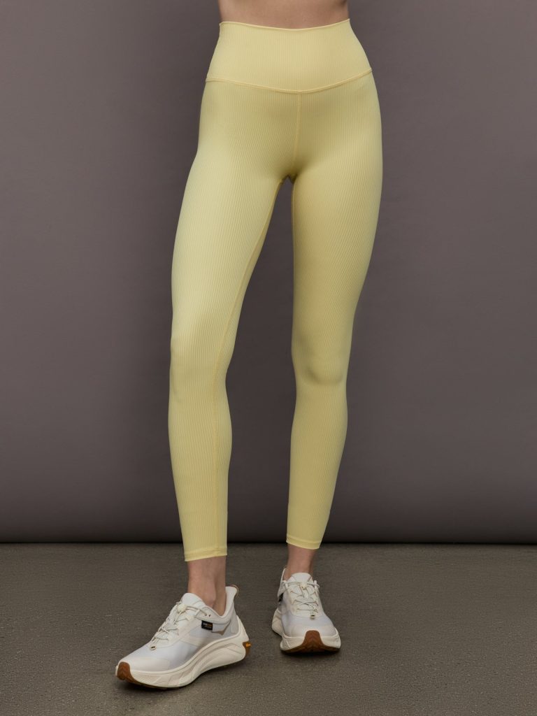High Rise Legging in Ribbed Melt - Banana