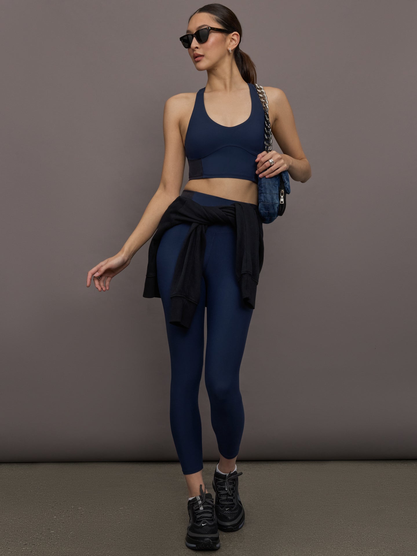 Seamed Legging in Melt - Navy/Black - Image 2