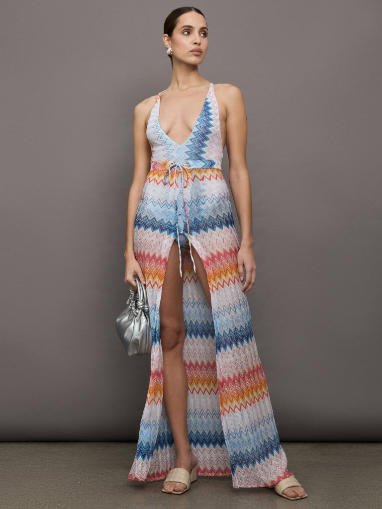 Skirt - Multicolor Shaded Chevron Raschel w Lurex