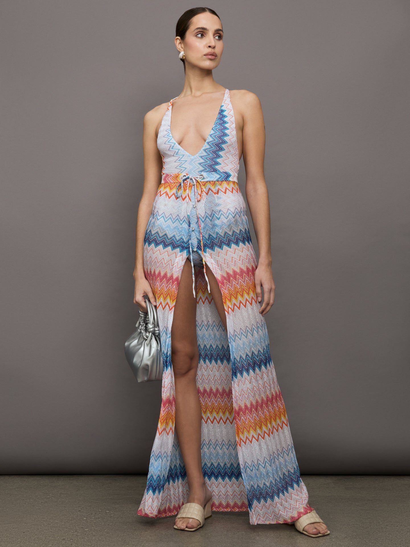 Skirt - Multicolor Shaded Chevron Raschel w Lurex