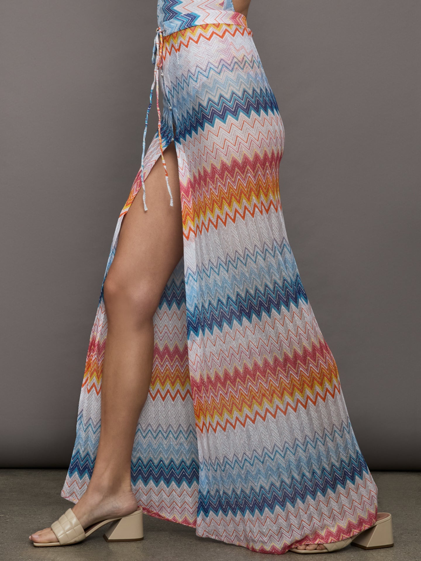 Skirt - Multicolor Shaded Chevron Raschel w Lurex - Image 3