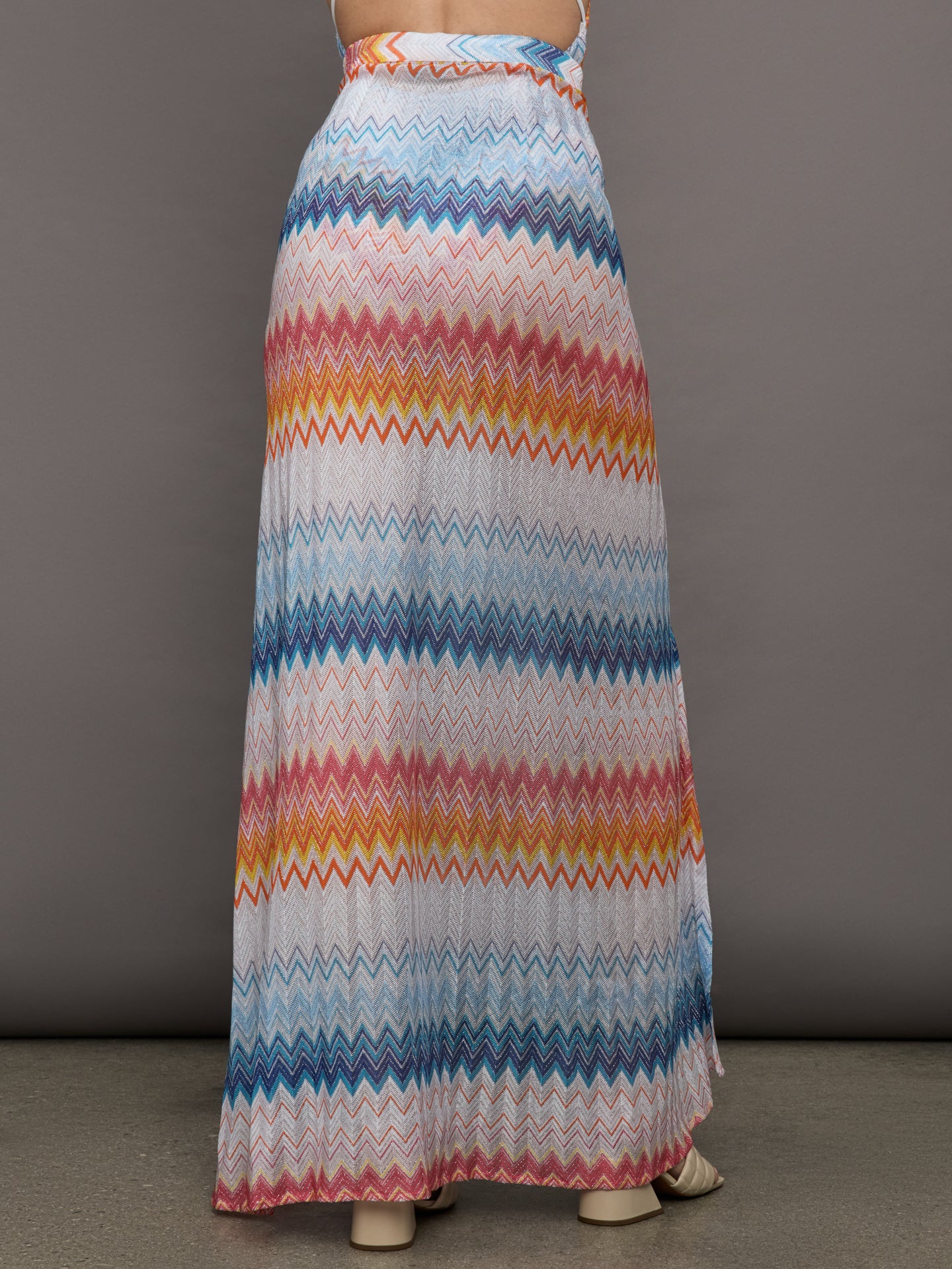 Skirt - Multicolor Shaded Chevron Raschel w Lurex - Image 4