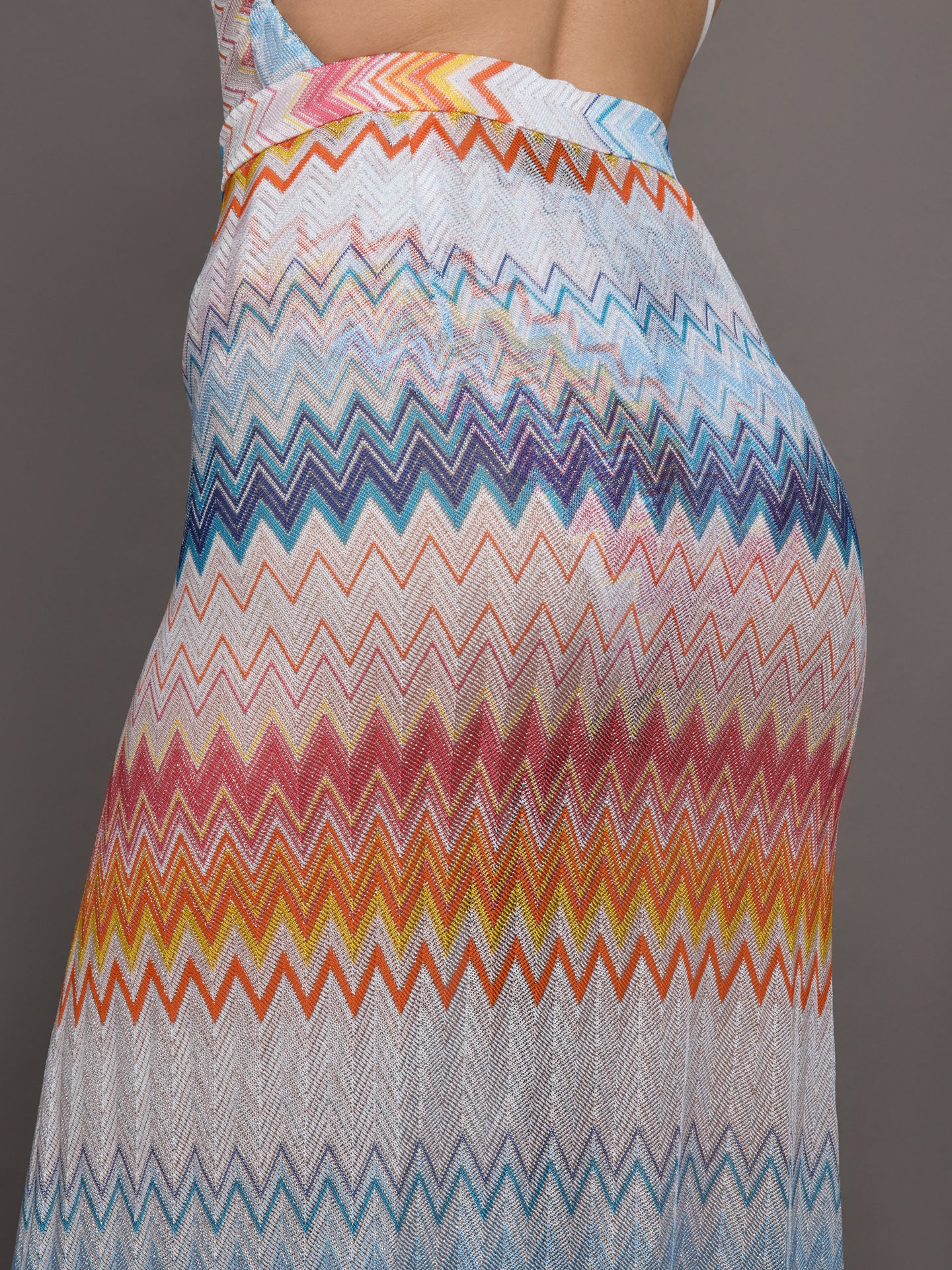 Skirt - Multicolor Shaded Chevron Raschel w Lurex - Image 5