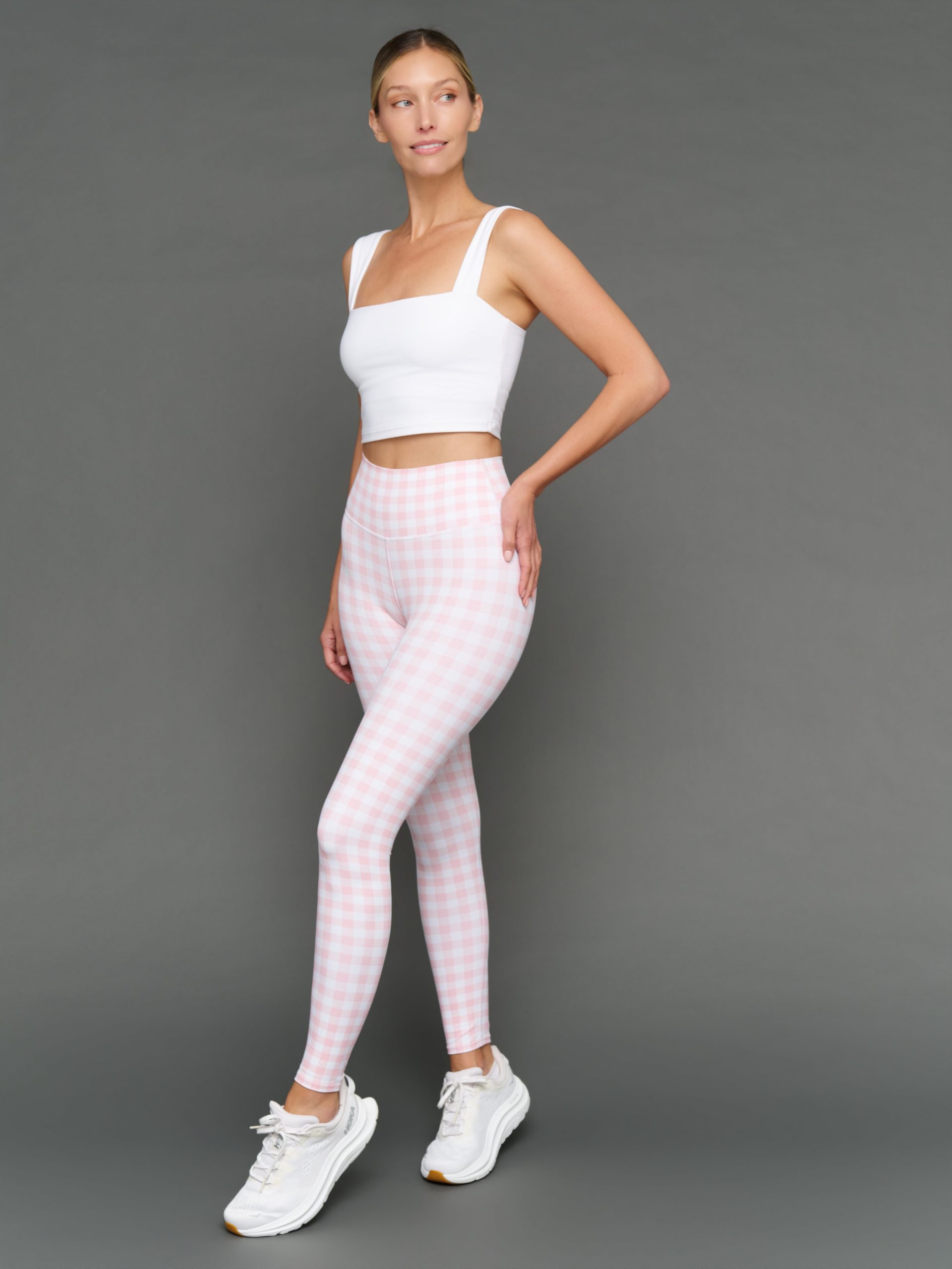 Gingham High Rise Legging in Melt - Pink Gingham - Image 2