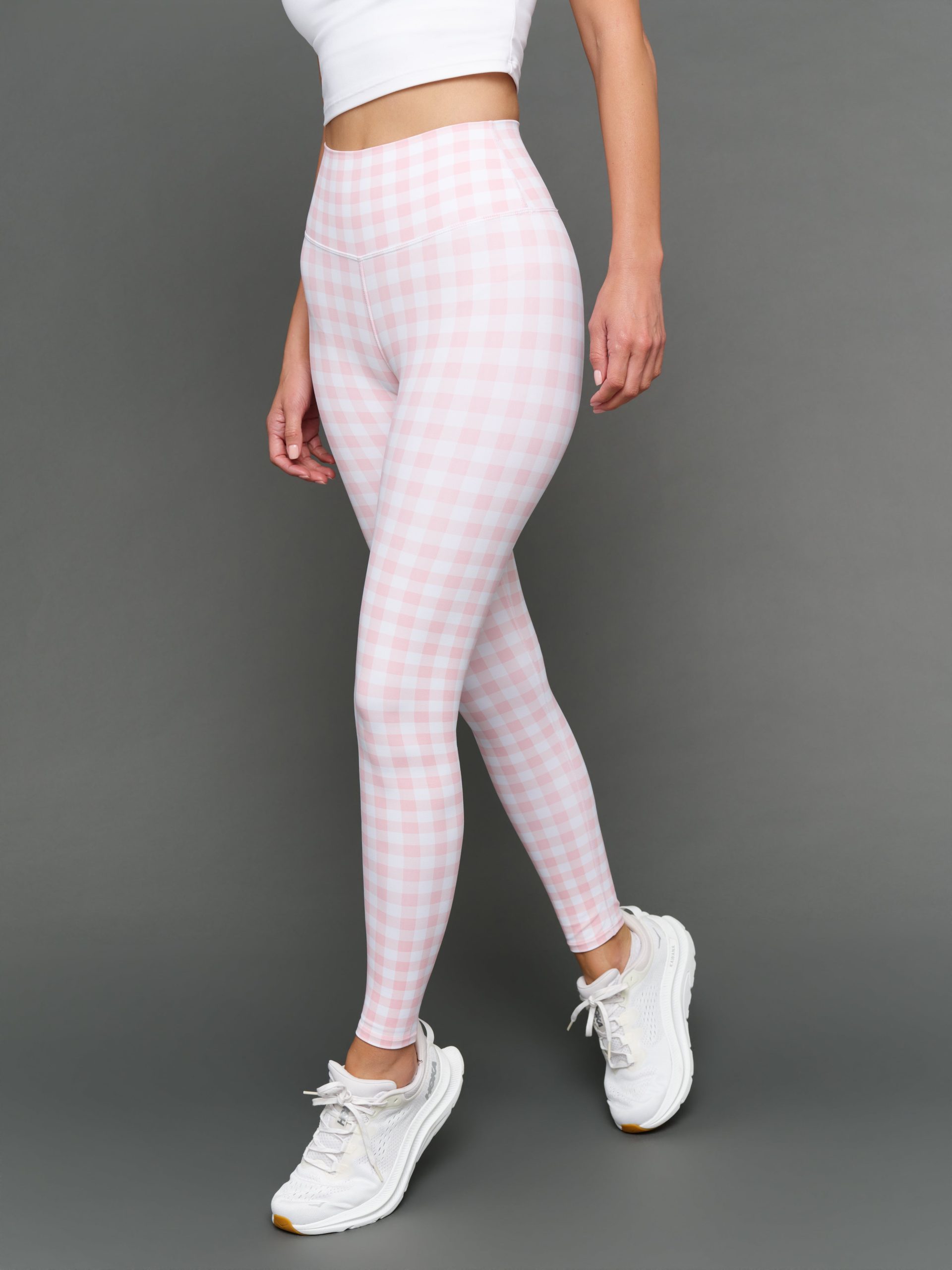Gingham High Rise Legging in Melt - Pink Gingham