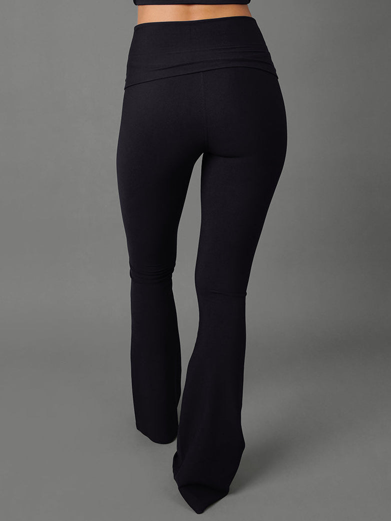 Foldover Bootcut Legging in Melt - Black - Image 4