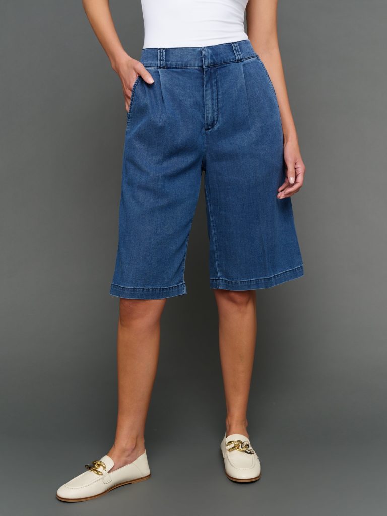 Chambray Bermuda Shorts - Dark Wash